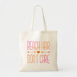 Beach Hair Don't Care   Pink and Orange Tote Bag