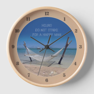 Beach Hammock (w/out customisable text) Clock