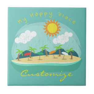 Beach Happy Place Thunder_Cove Ceramic Tile