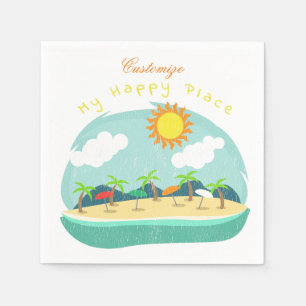 Beach Happy Place Thunder_Cove Napkin