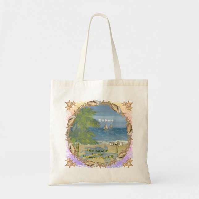 Beach Happy Place Tote Bag (Front)