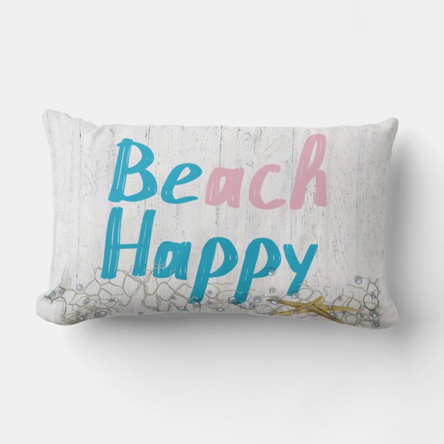 Beach Happy starfish Lumbar Cushion (Front)