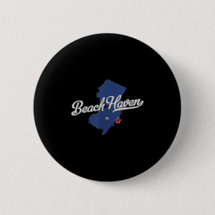 Beach Haven New Jersey Nj Map 6 Cm Round Badge