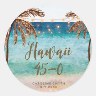 beach Hawaii 45 0 forty five o birthday sticker