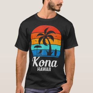 Beach Hawaii Palm Tree Vintage Sunset Summer T-Shirt