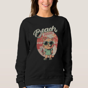 Beach Hawaiian Vacations Vibes Cat Summer Sweatshirt
