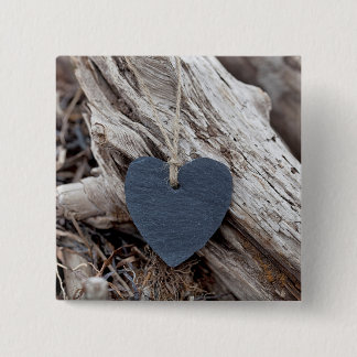 Beach Heart 15 Cm Square Badge