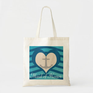 Beach Heart & Anchor Maid of Honour Tote Bag