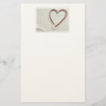 Beach Heart of Sand Wedding Stationery<br><div class="desc">Heart of sand beach design</div>