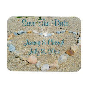 Beach Heart Save The Date Magnet