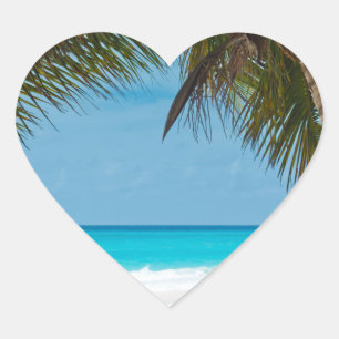 Beach  heart sticker