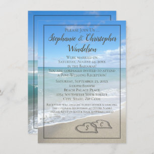 Beach Hearts Destination Post-Wedding Reception Invitation
