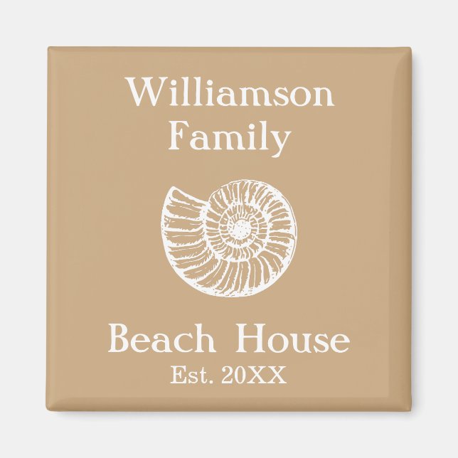 Beach Home Personalized Magnet (Front)