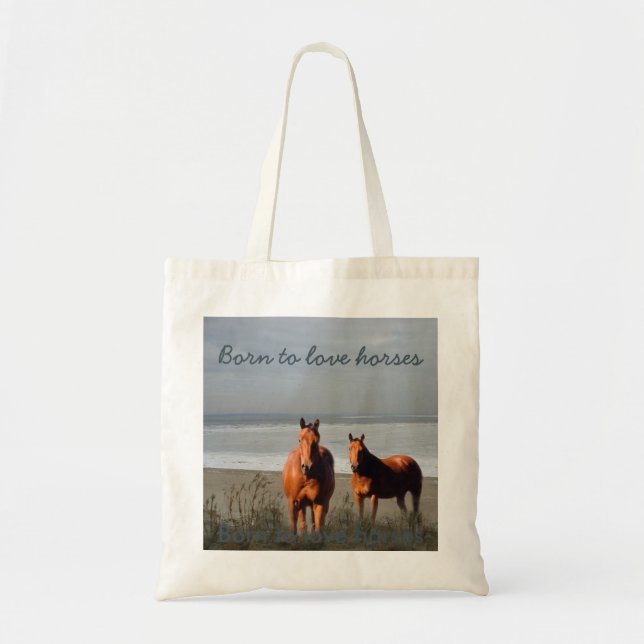 Beach Horses Tote Bag (Front)