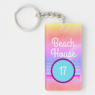 Beach House 80s Pastels Key Ring