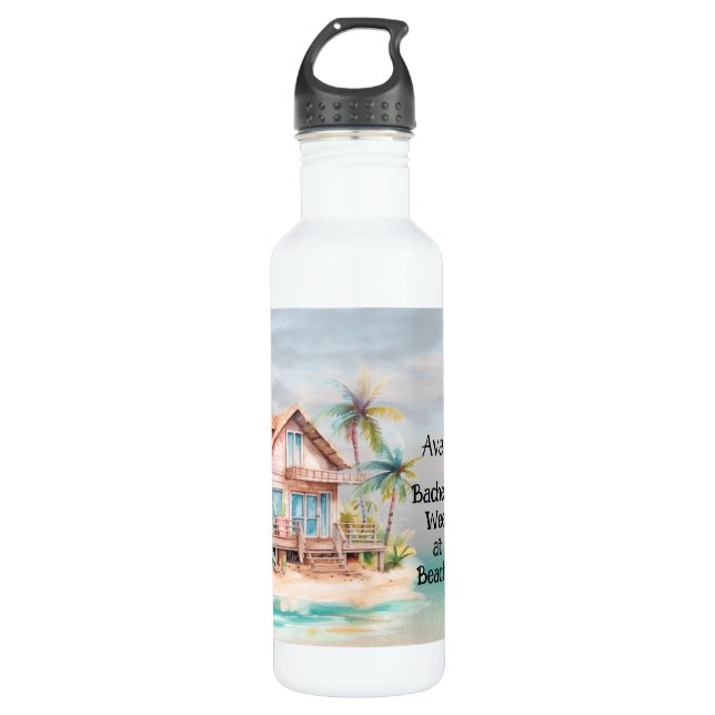 Beach House Bachelorette Party  710 Ml Water Bottle (Front)