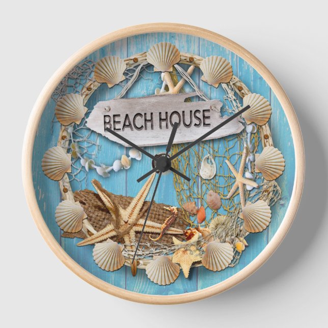 Beach House, Beach Themed Clock (Front)