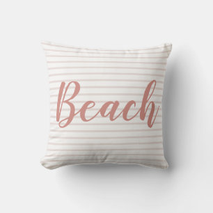 Beach House Beige Nautical Stripe Cushion