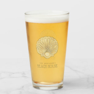 Beach House Clam Shell Gold ID623 Glass