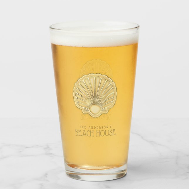 Beach House Clam Shell Gold ID623 Glass (Front Filled)