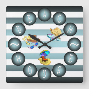 “Beach House” Clock ~ Summer House ~ "Sun & Fun"