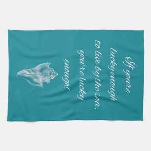 Beach house Coastal dish tea towel