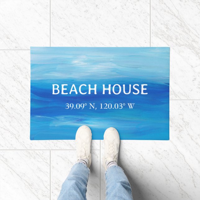 Beach House Coordinates Doormat (Indoor)
