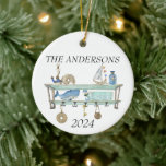 Beach House Costal Ocean Sea Decor Ceramic Ornament<br><div class="desc">This design may be personalised in the area provided by changing the photo and/or text. Or it can be customised by clicking Personalise this Template and then choosing the click to customise further option and delete or change the colour of the background, add text, change the text colour or style,...</div>