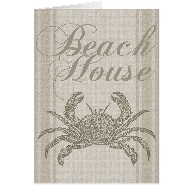 Beach House Crab Seashore Coastal Vintage (Front)