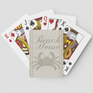 Beach House Crab Seashore Coastal Vintage Playing Cards