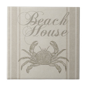 Beach House Crab Seashore Tile