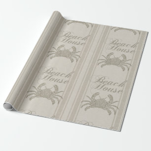 Beach House Crab Seashore Wrapping Paper