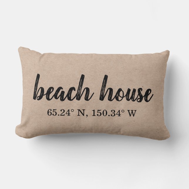 Beach House Custom Coordinates Lumbar Pillow (Front)