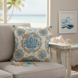 Beach House Decor Hidden Fish Cushion