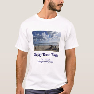 Beach house est. Add year photo latitude longitude T-Shirt