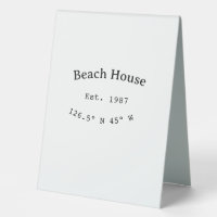 Beach house ets. Date year custom coordinates add