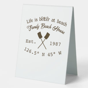 Beach house ets. Date year custom coordinates add