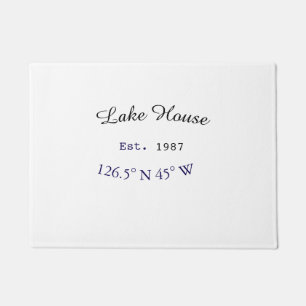 Beach house ets. Date year custom coordinates add Doormat