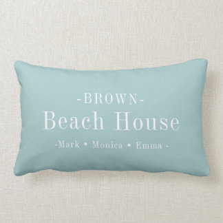 Beach House Family Name Lumbar Cushion