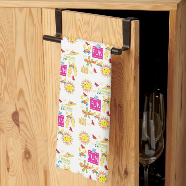 Beach House Fun Sun Kitchen Hand Towel (Thirds Fold)