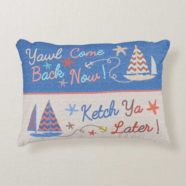 Beach House | Funny Nautical Pun | Sailing Humour Decorative Cushion (Front)