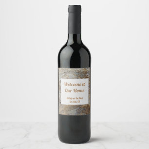 Beach House Guest Welcome Vacation Driftwood Wine Label