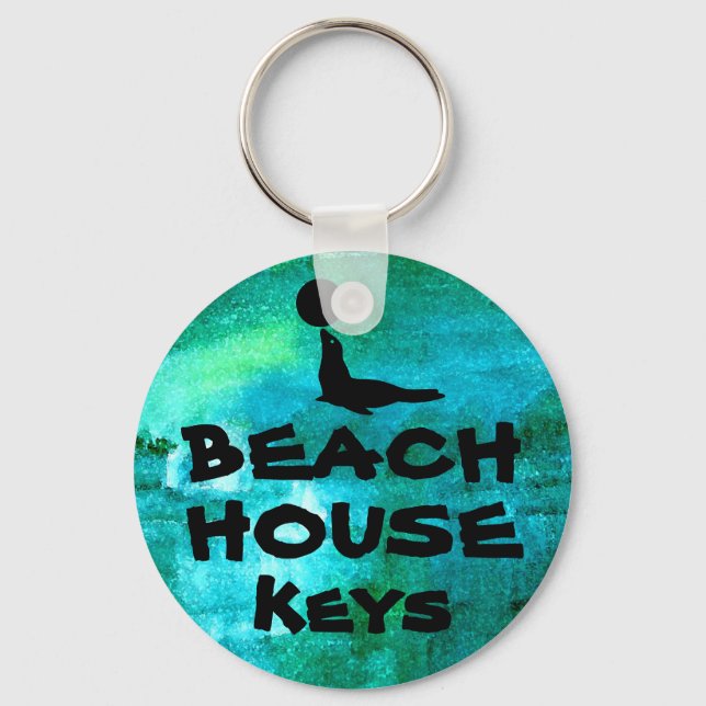 Beach House Key Key Ring (Front)
