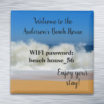 Beach House Magnet Vacation Rental Wifi Password<br><div class="desc">This design may be personalised by clicking the customise button and changing the name, initials or words. You may also change the text colour and style or delete the text for an image only design. Contact me at colorflowcreations@gmail.com if you with to have this design on another product. Purchase my...</div>