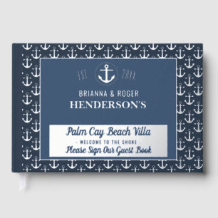 Beach House Nautical Anchor Vacation Rental Silver Guest Book