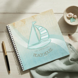 Beach House Nautical Sailboat Aqua Blue ID623 Notebook
