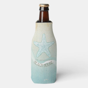 Beach House Nautical Starfish Aqua Blue ID623 Bottle Cooler