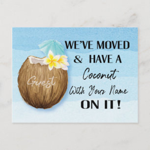 Beach House New Home Address Moved Announcement Postcard