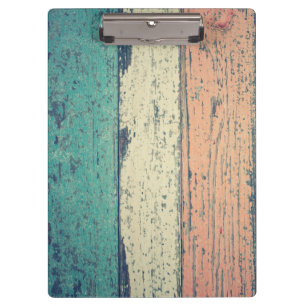 Beach house painted wood oceanside striped clipboard