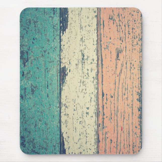 Beach house painted wood oceanside striped mouse pad (Front)